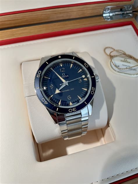 omega seamaster blue dial quartz|omega 300 heritage summer blue.